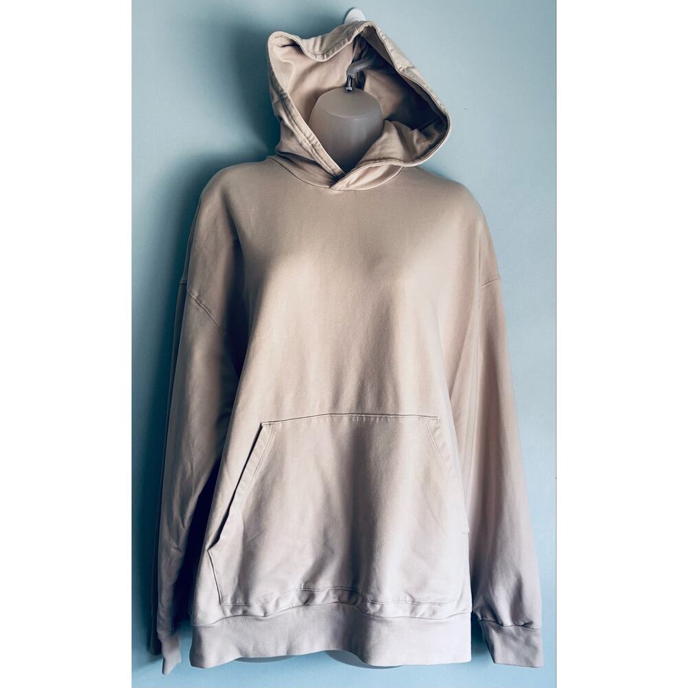 Alo Yoga Oversized Hoodie Cream Beige Double Lined Hood